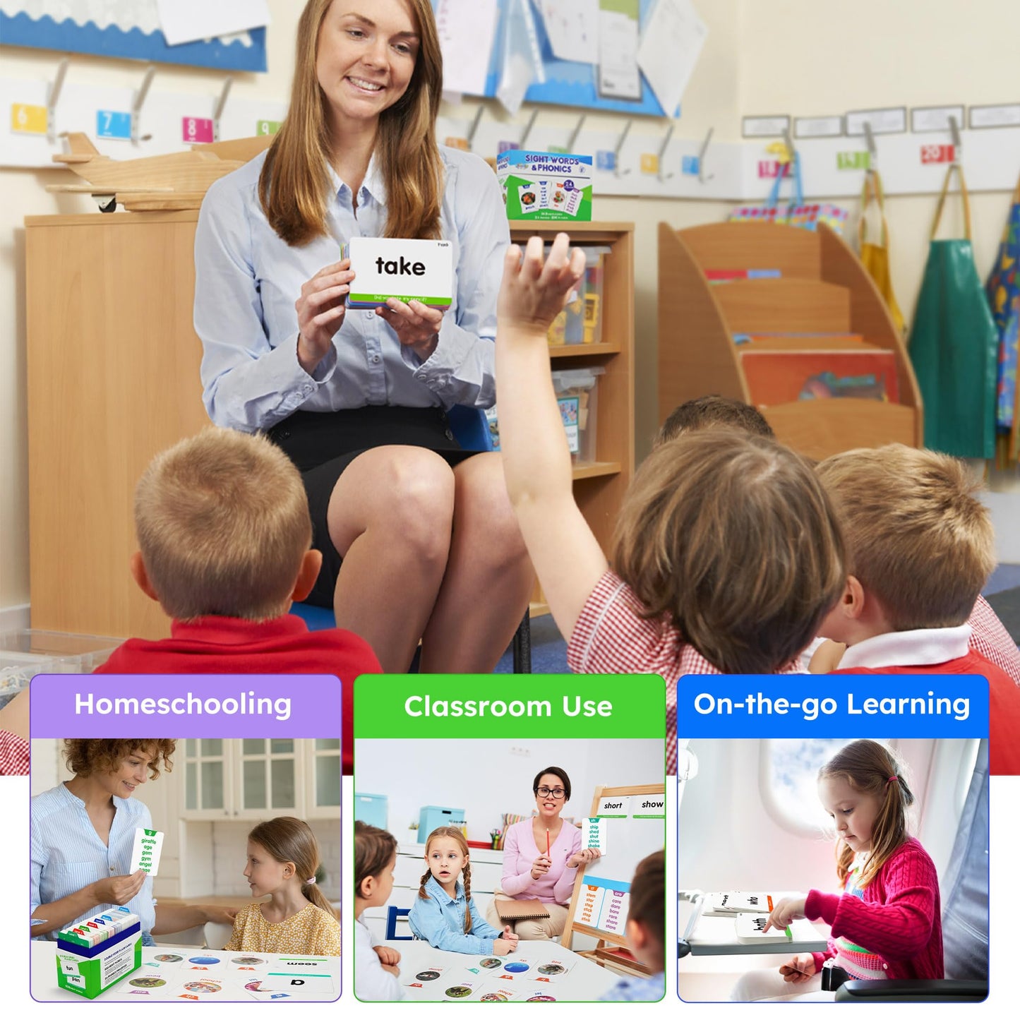 BenBen 650 Sight Words & Phonics Flash Cards for Early Reading | Dolch & Fry High-Frequency Word Set