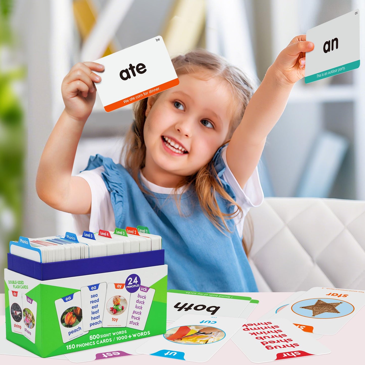 BenBen 650 Sight Words & Phonics Flash Cards for Early Reading | Dolch & Fry High-Frequency Word Set