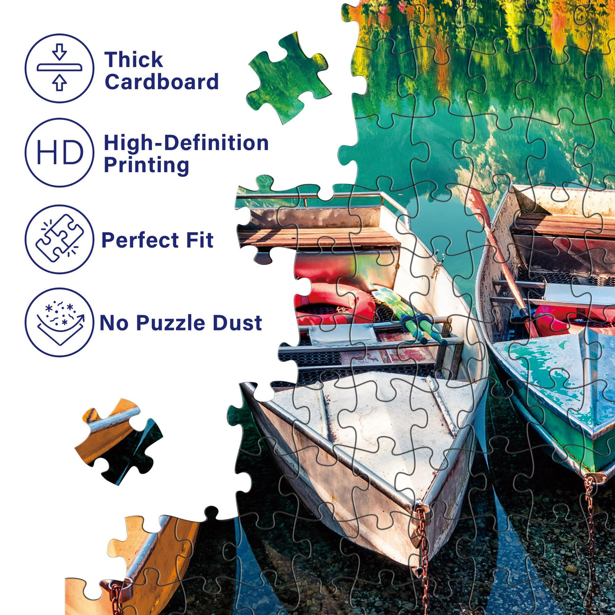 BenBen 1000-Piece Puzzle for Adults | Fusine Lake Scene, Letters on Back