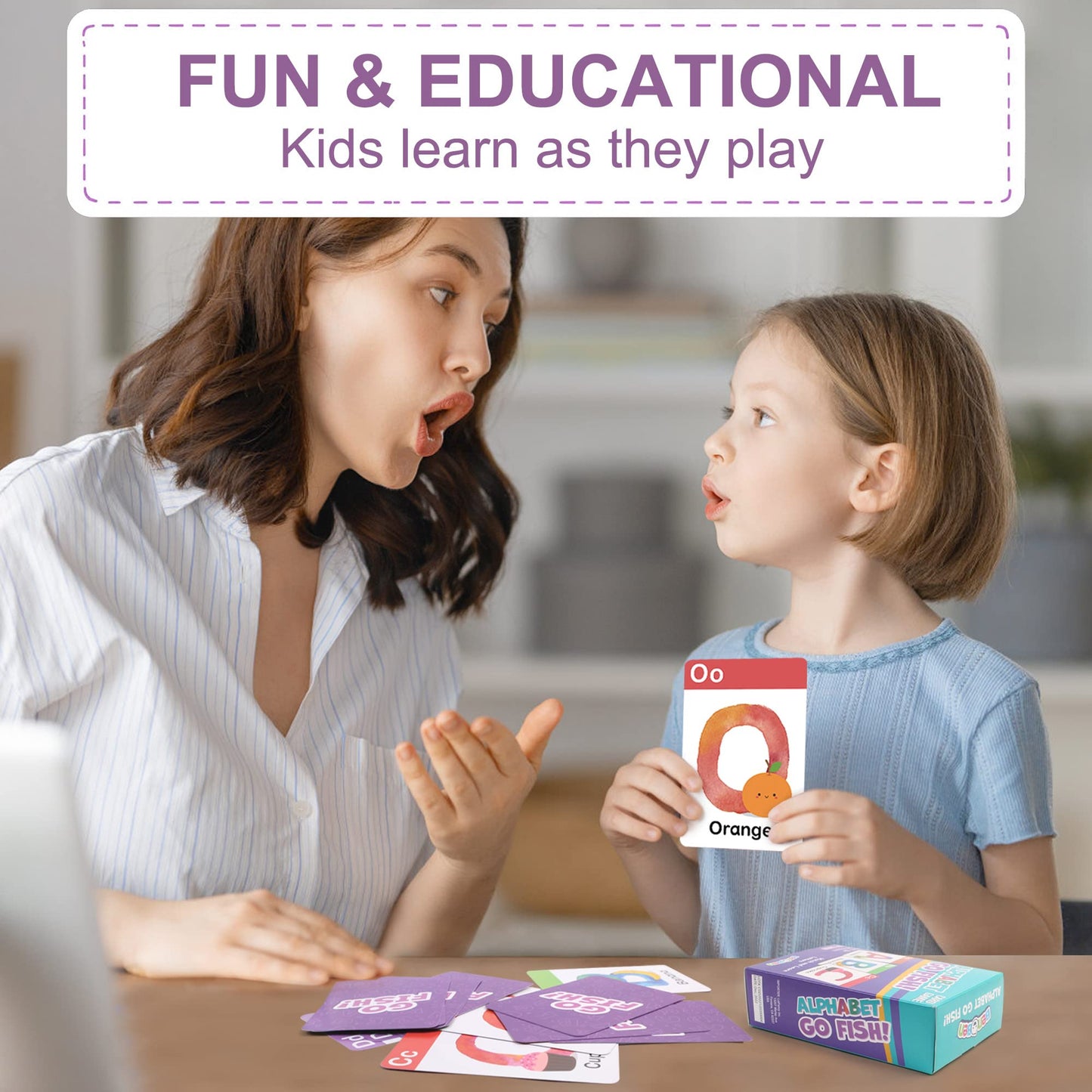 BenBen Alphabet Go Fish Card Game – 104 Jumbo Cards for Letter Learning