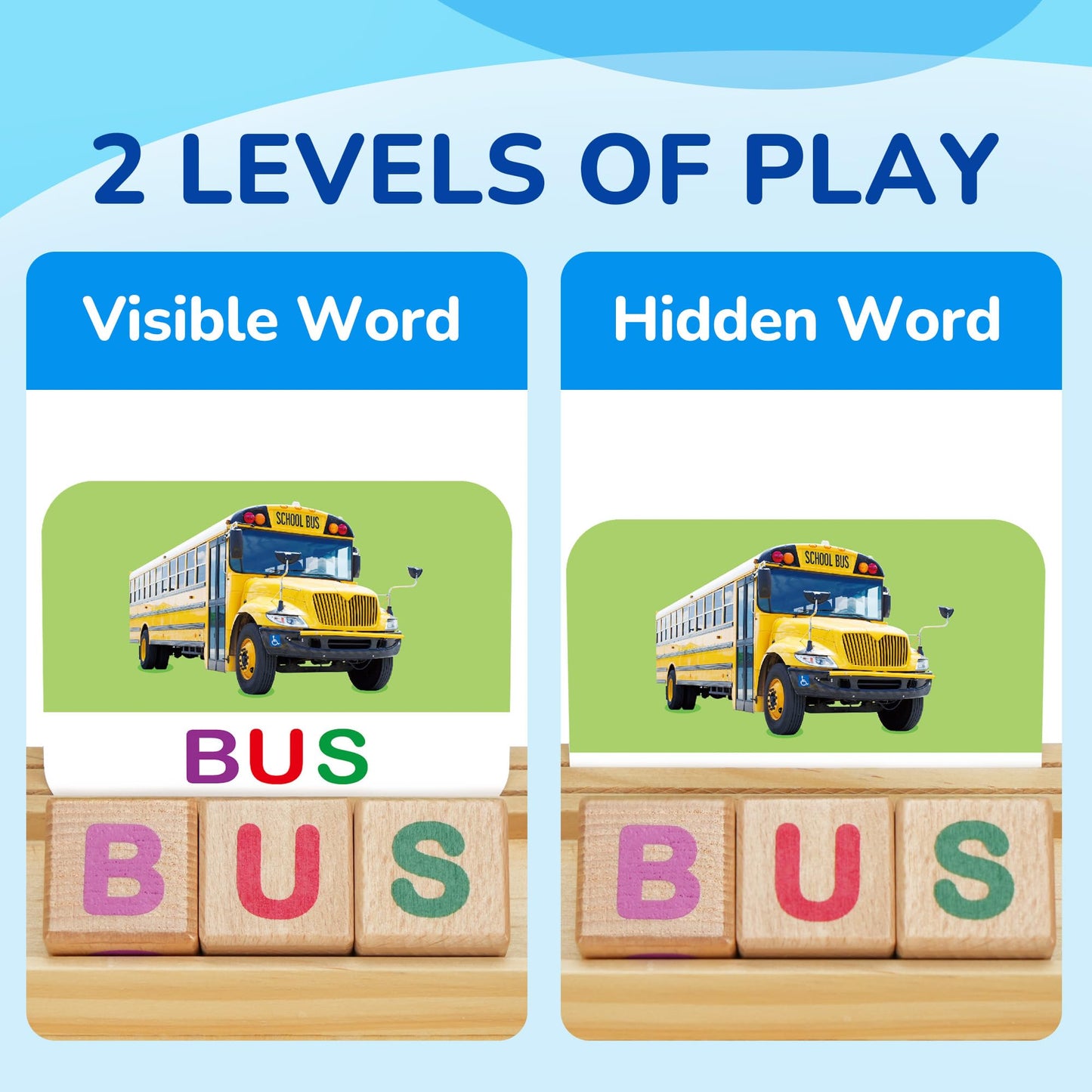 BenBen Spelling Games with Flash Cards | Montessori Wooden Letters for 3-6 Year Olds