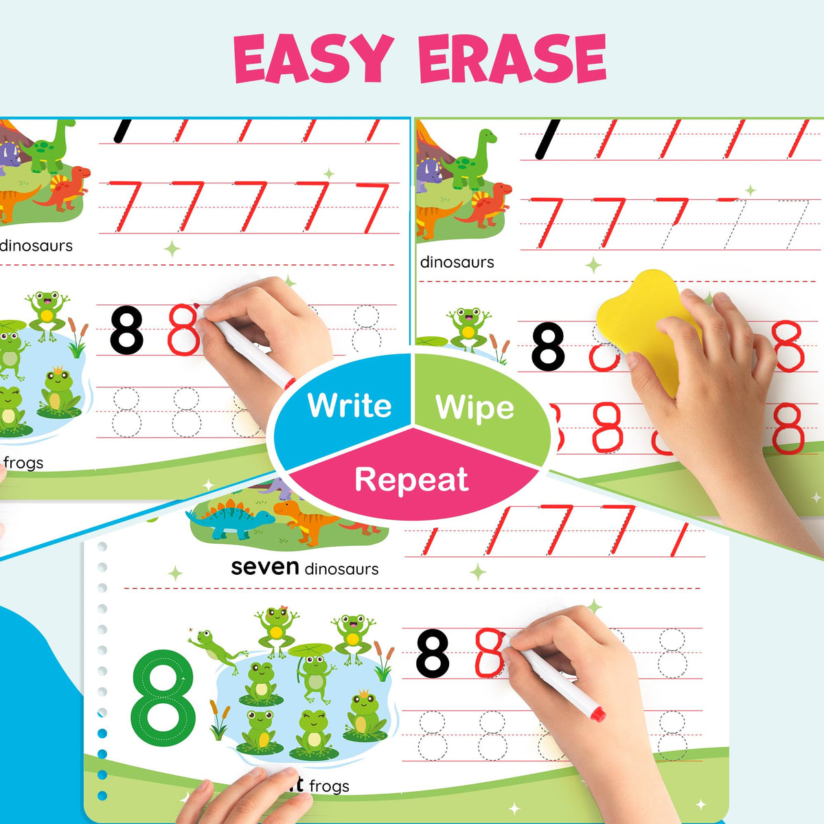 BenBen Preschool Learning Activities — 52-Page Tracing & Writing Workbook for Ages 3-5