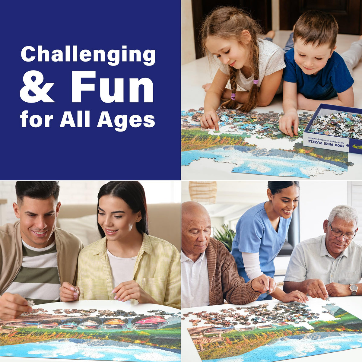 BenBen 1000-Piece Puzzle for Adults | Fusine Lake Scene, Letters on Back