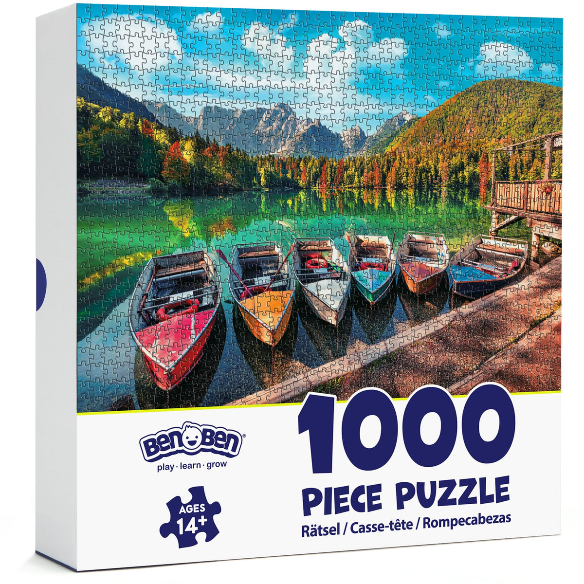 BenBen 1000-Piece Puzzle for Adults | Fusine Lake Scene, Letters on Back