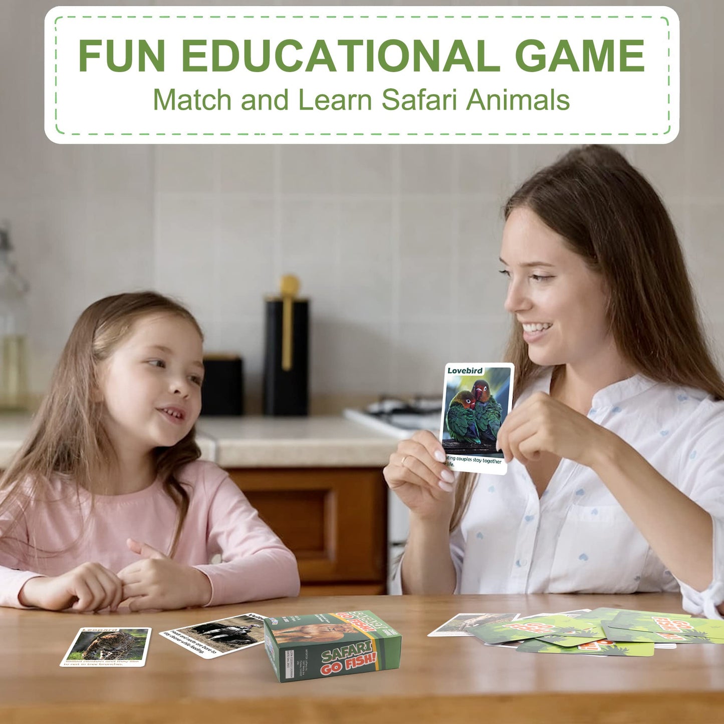 BenBen Go Fish Card Game for Kids | 104 Safari Animal Cards with Real Photos