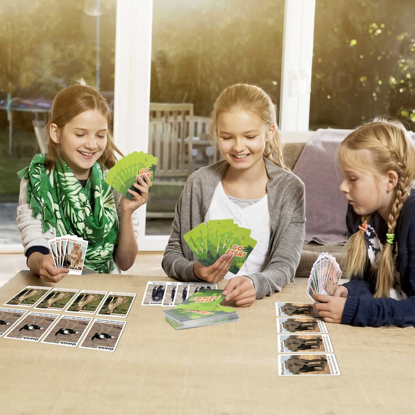 BenBen Go Fish Card Game for Kids | 104 Safari Animal Cards with Real Photos