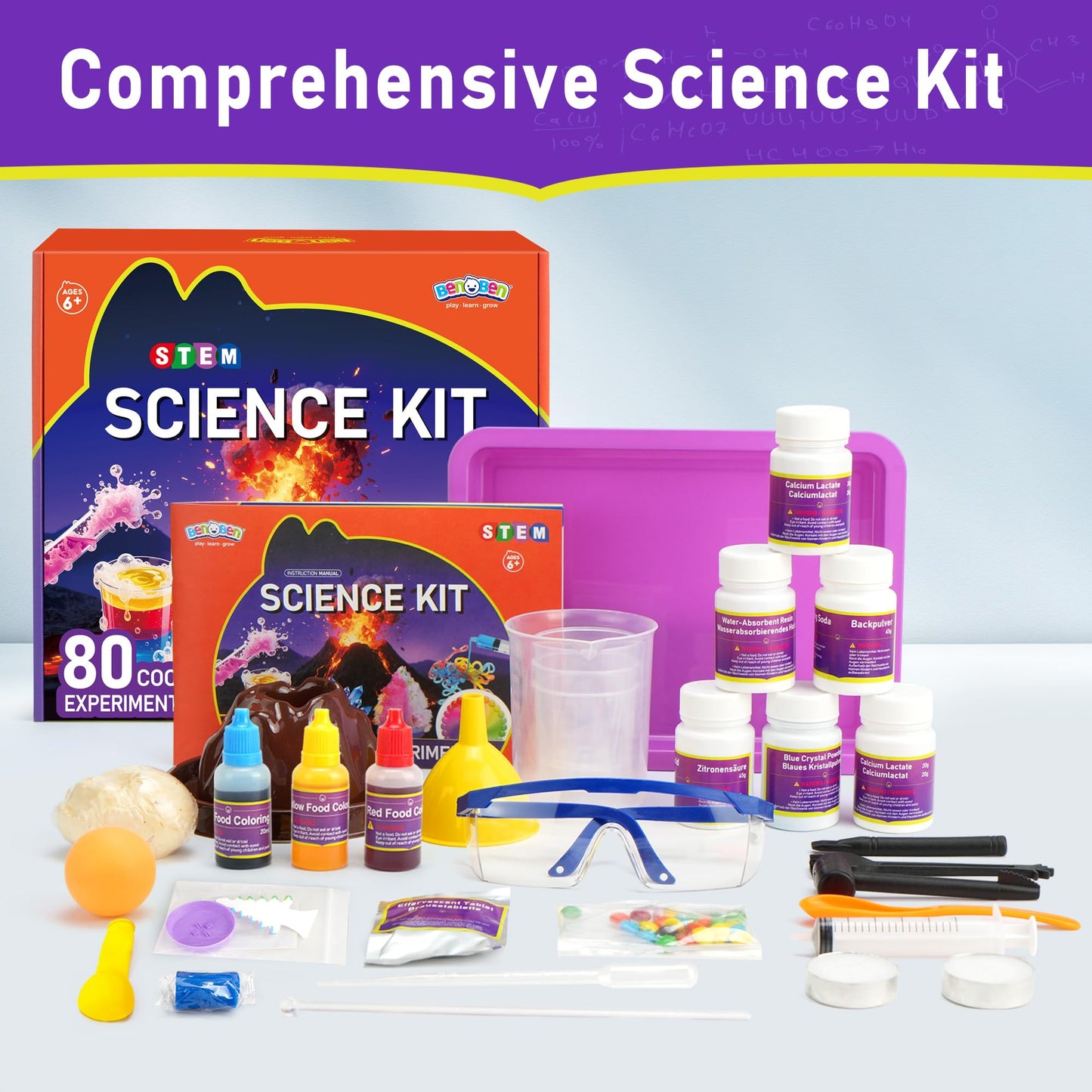BenBen Science Kits for Kids — 80 Experiments, STEM Toys for Ages 8-12