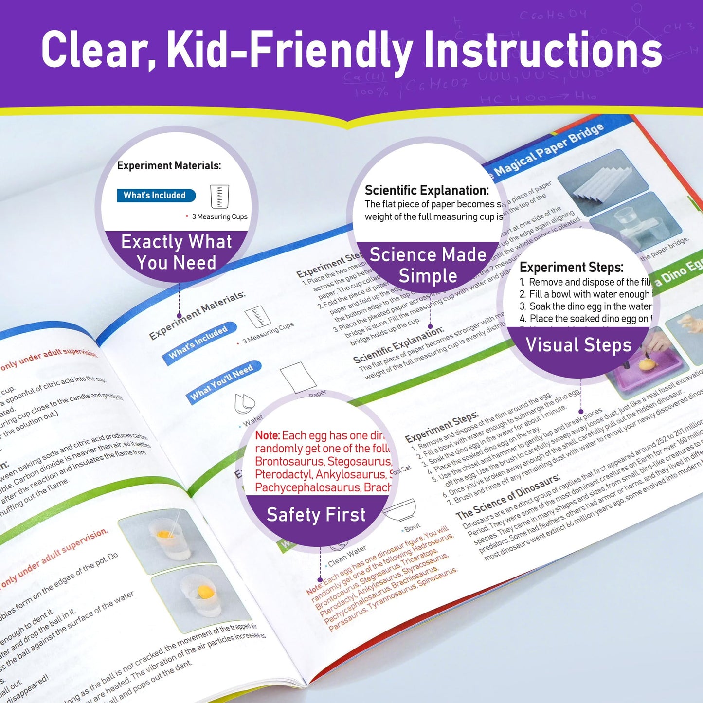 BenBen Science Kits for Kids 5-7 — 60 Experiments (Volcano & Chemistry) STEM Set