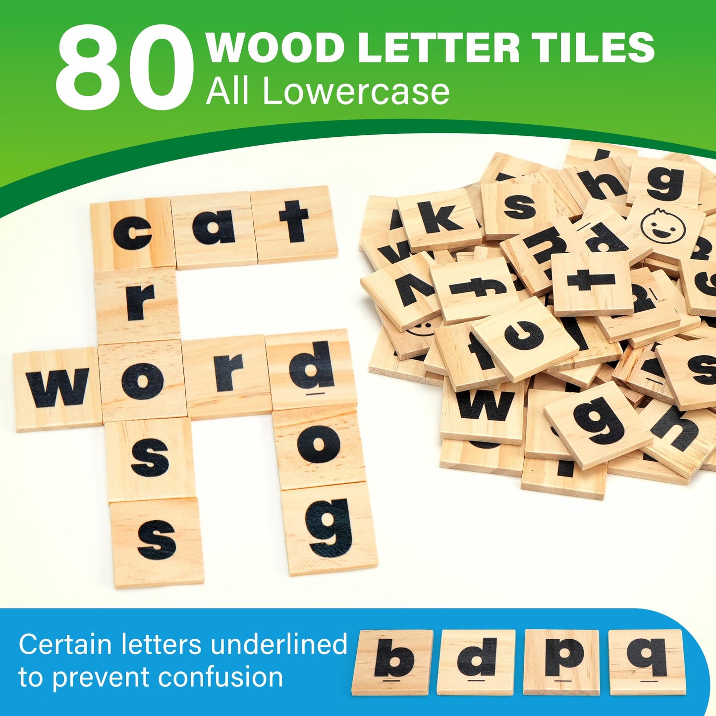 BenBen Family Spelling Games: 112 Flash Cards & Wooden Tiles for 4+ | 1–4 Players