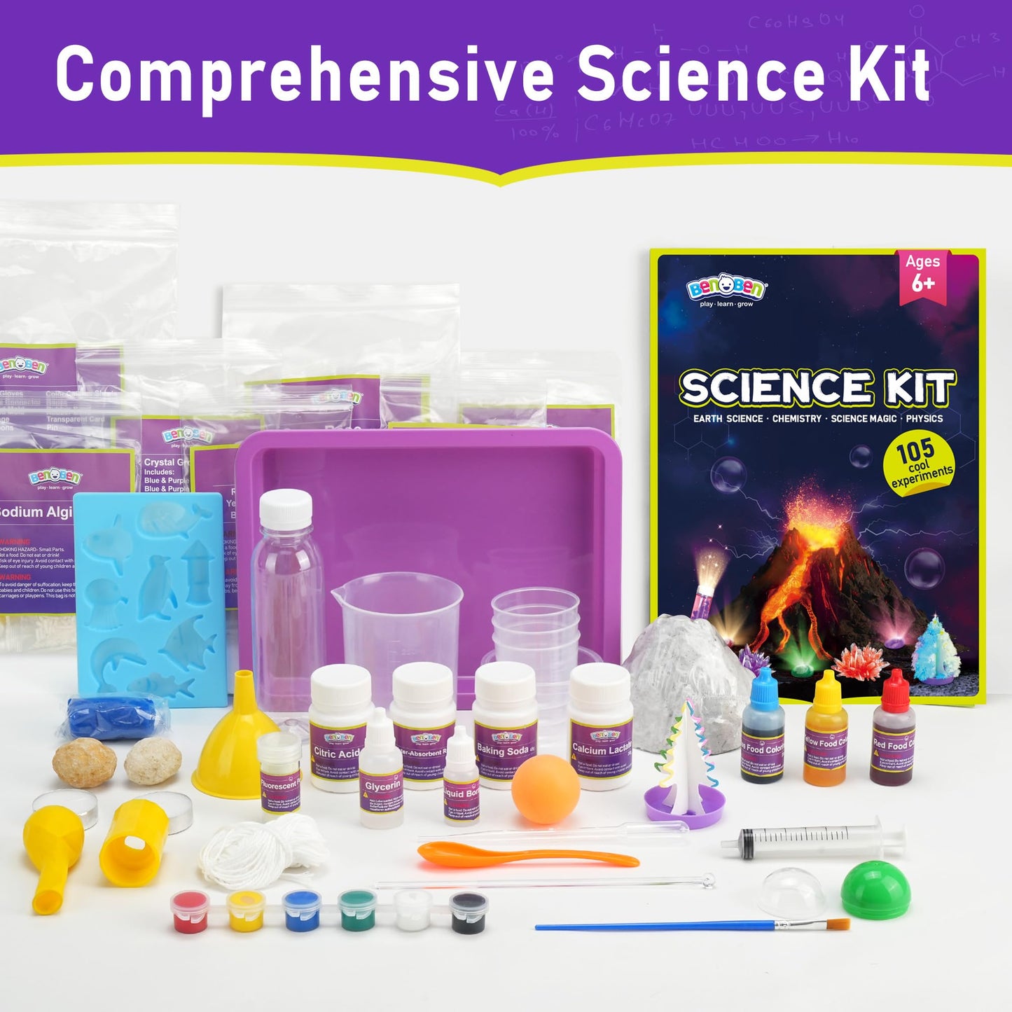 BenBen Volcano Science Kit – 105 Experiments STEM Toys for Kids 8-12
