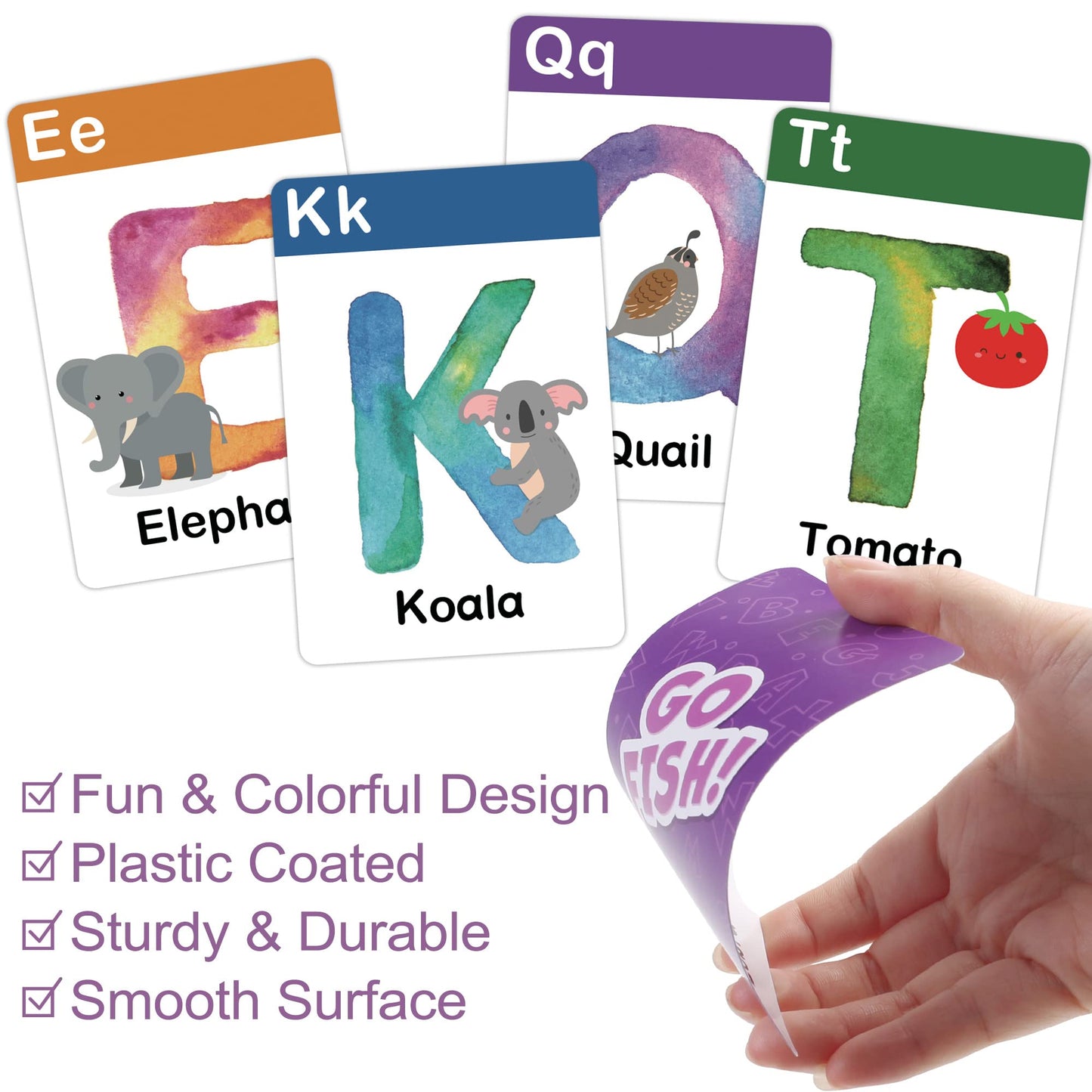 BenBen Alphabet Go Fish Card Game – 104 Jumbo Cards for Letter Learning