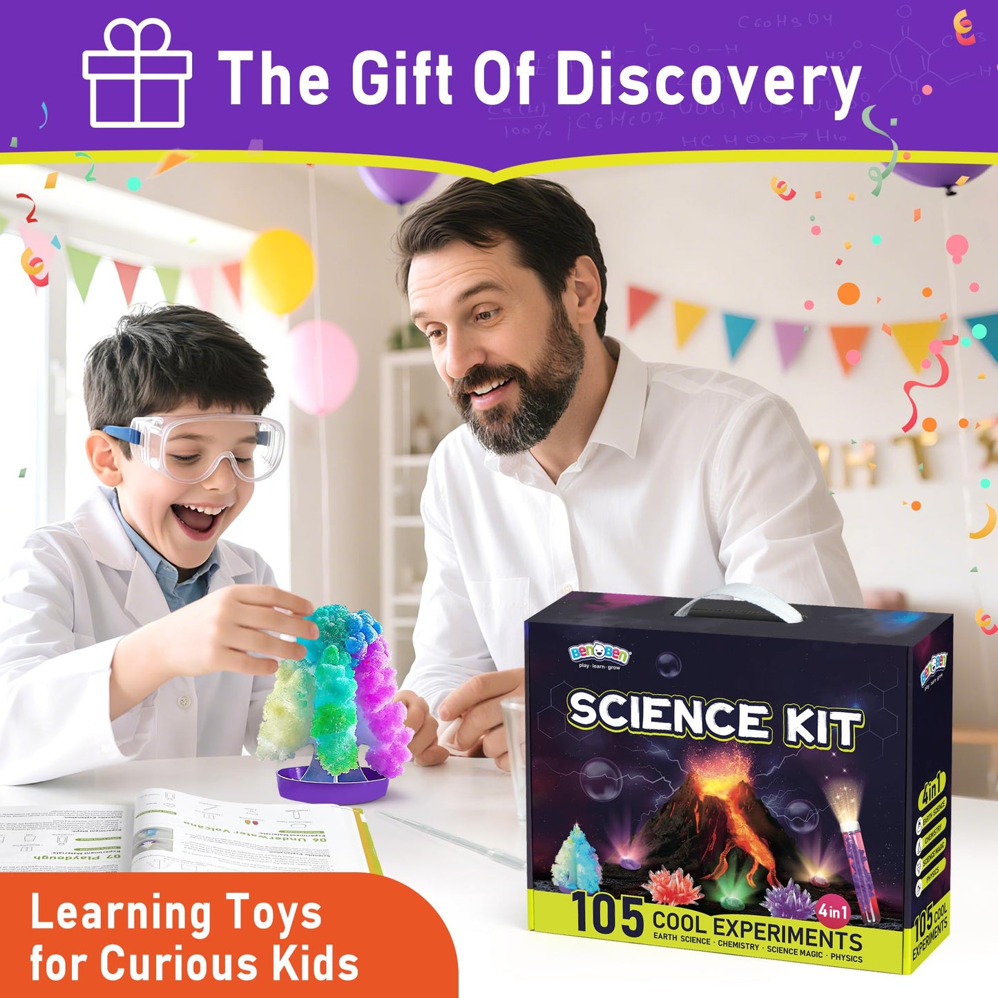 BenBen Volcano Science Kit – 105 Experiments STEM Toys for Kids 8-12