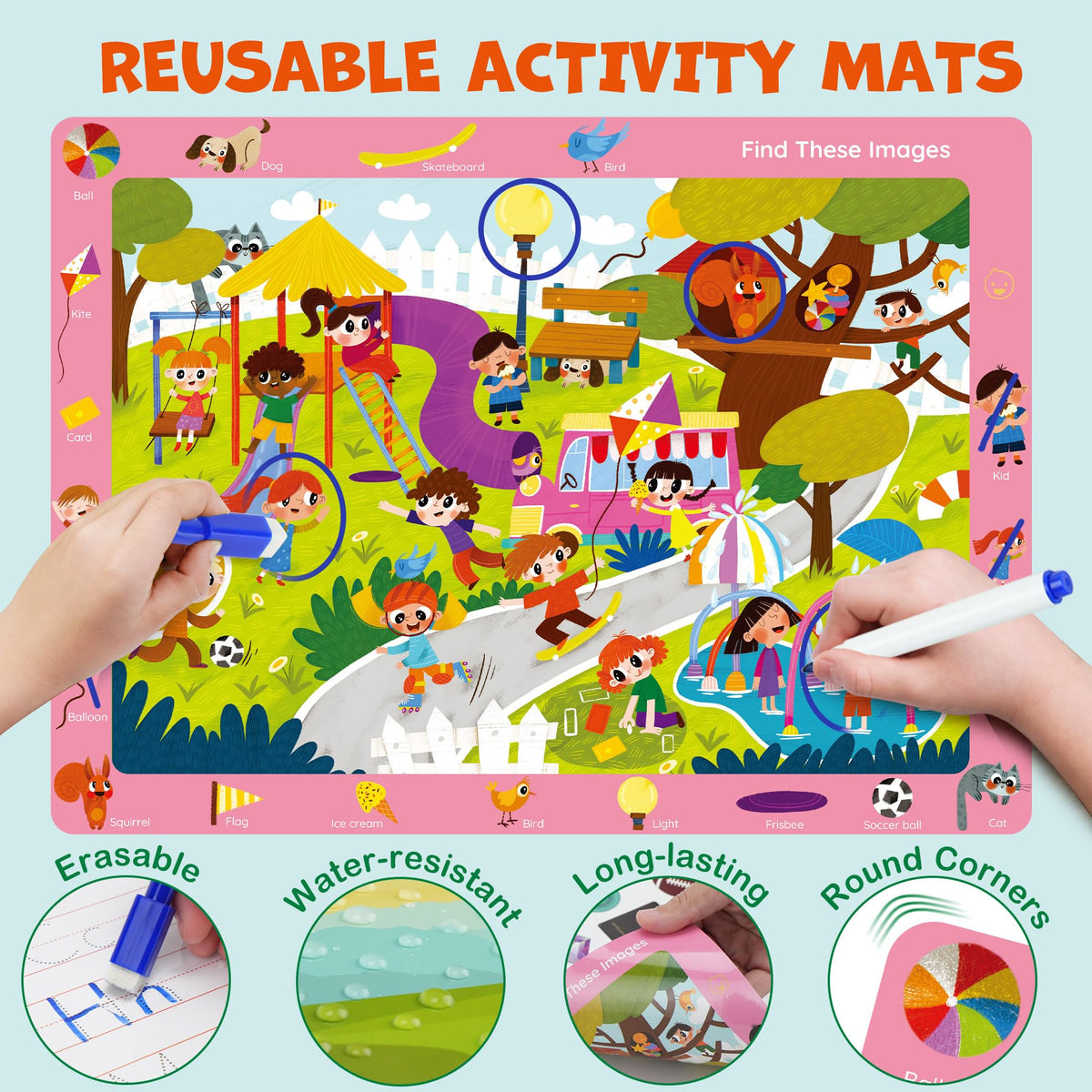 BenBen Preschool Learning Activities – 28 Pages, Travel Ready Search & Find Book