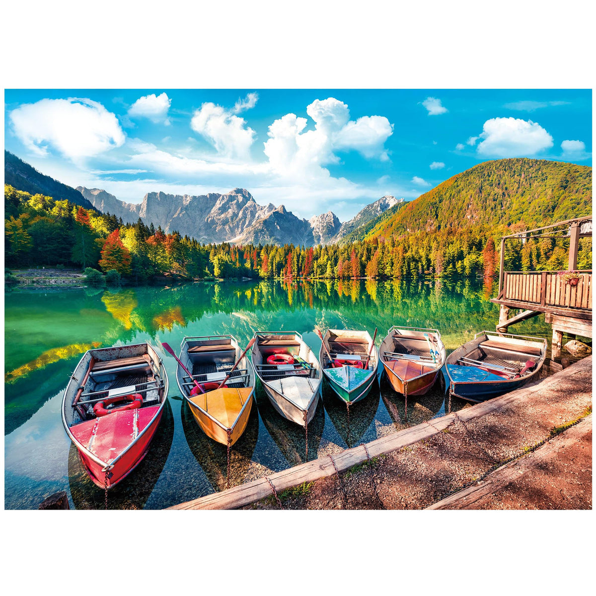 BenBen 1000-Piece Puzzle for Adults | Fusine Lake Scene, Letters on Back
