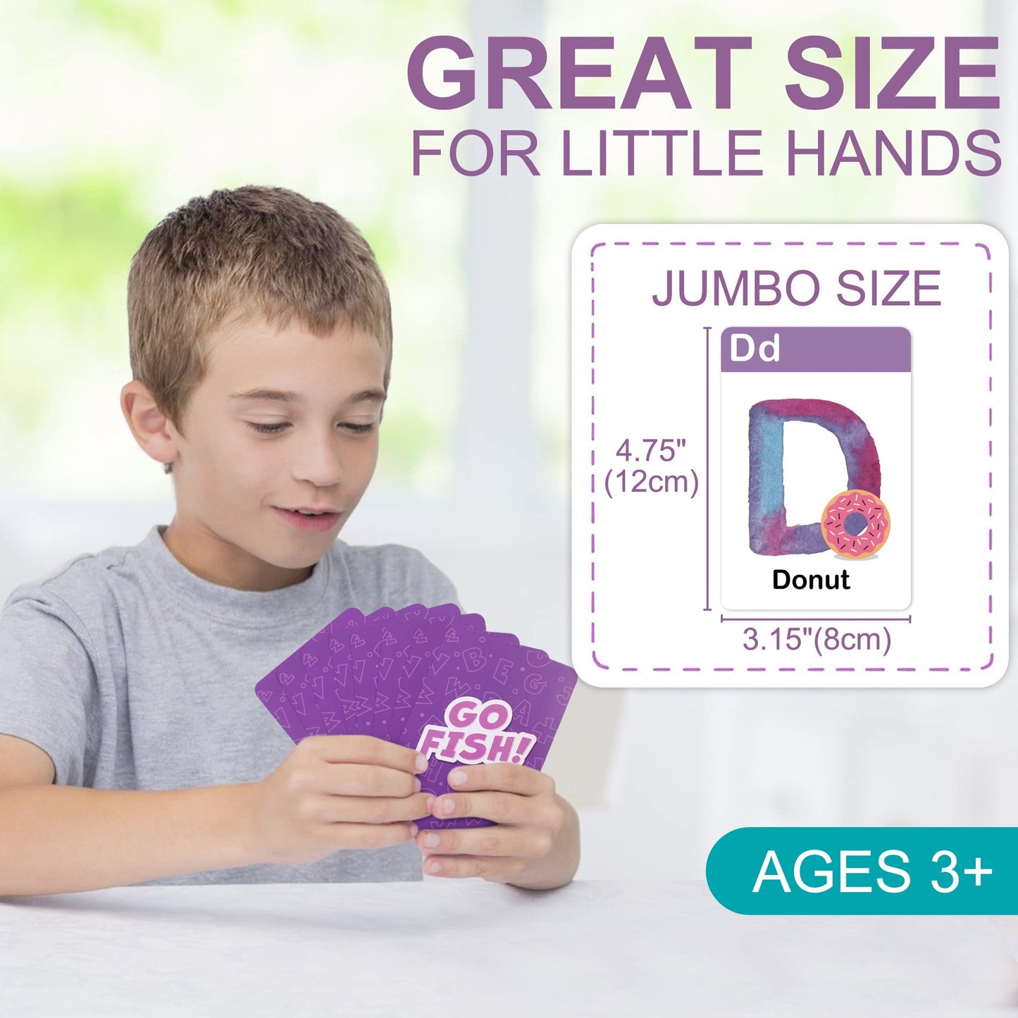 BenBen Alphabet Go Fish Card Game – 104 Jumbo Cards for Letter Learning