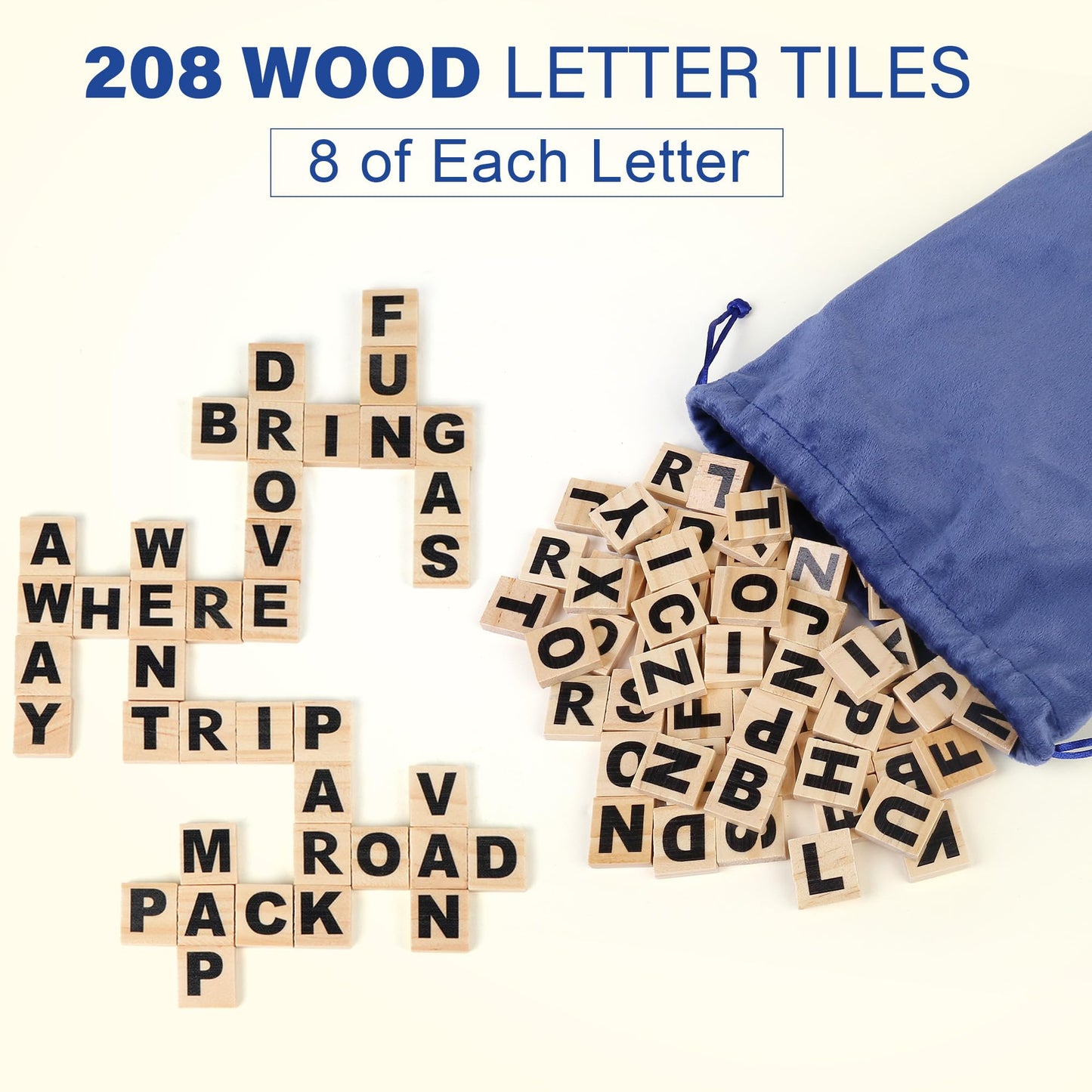 BenBen Spelling Games – 224 Flashcards, 208 Wood Tiles, 1–4 Players | Educational Toy for Kids 4–8