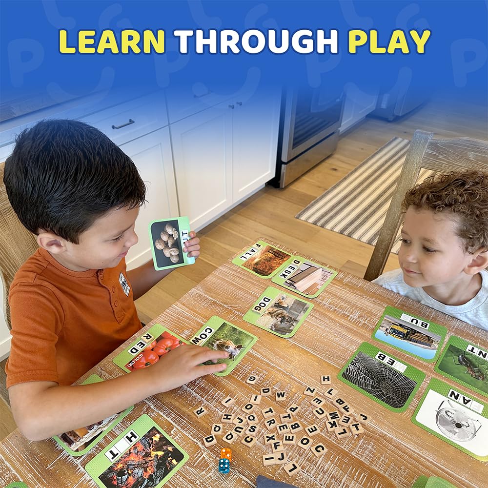 BenBen Spelling Games – 224 Flashcards, 208 Wood Tiles, 1–4 Players | Educational Toy for Kids 4–8