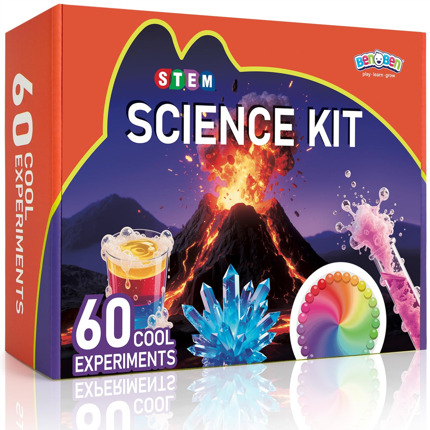 BenBen Science Kits for Kids 5-7 — 60 Experiments (Volcano & Chemistry) STEM Set