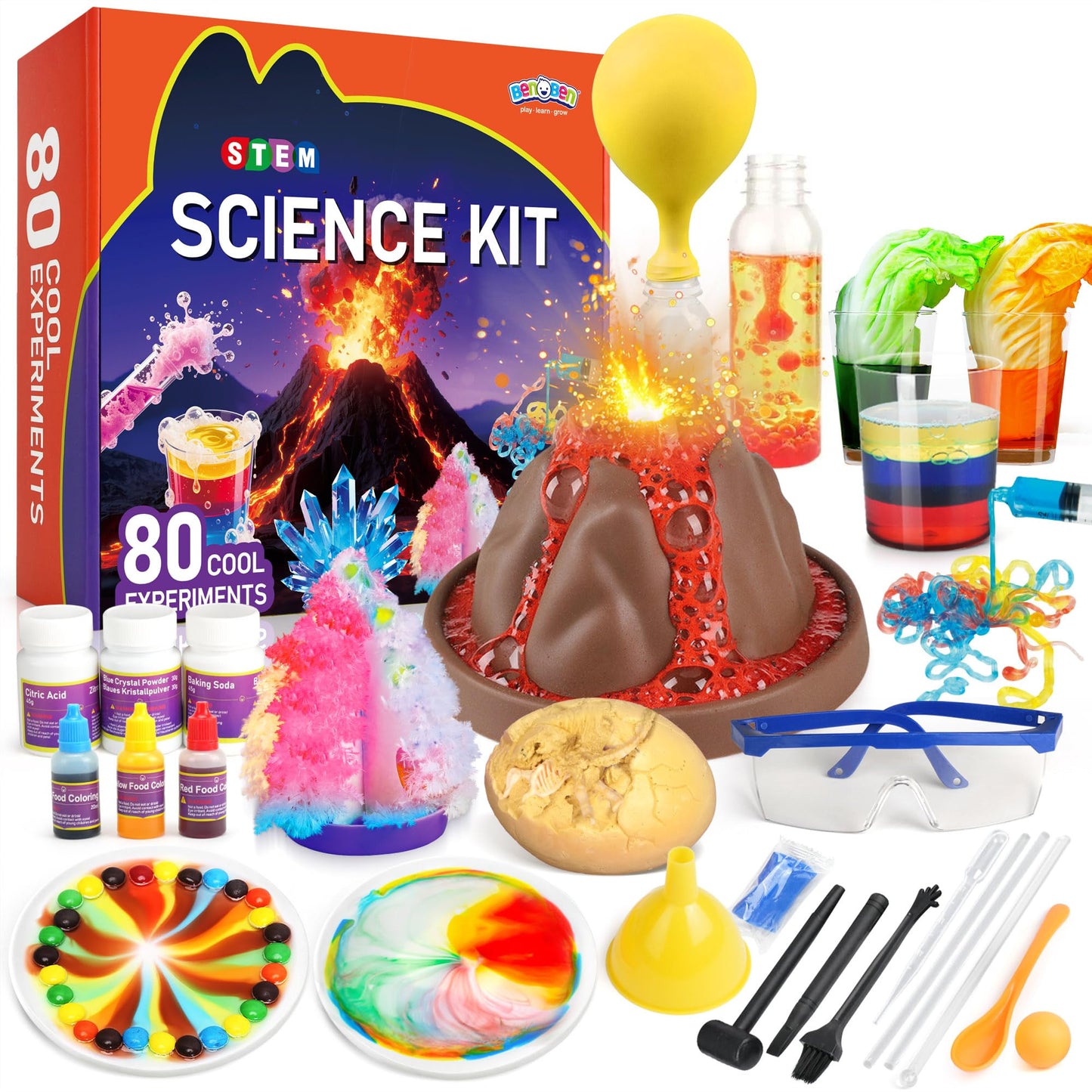 BenBen Science Kits for Kids — 80 Experiments, STEM Toys for Ages 8-12