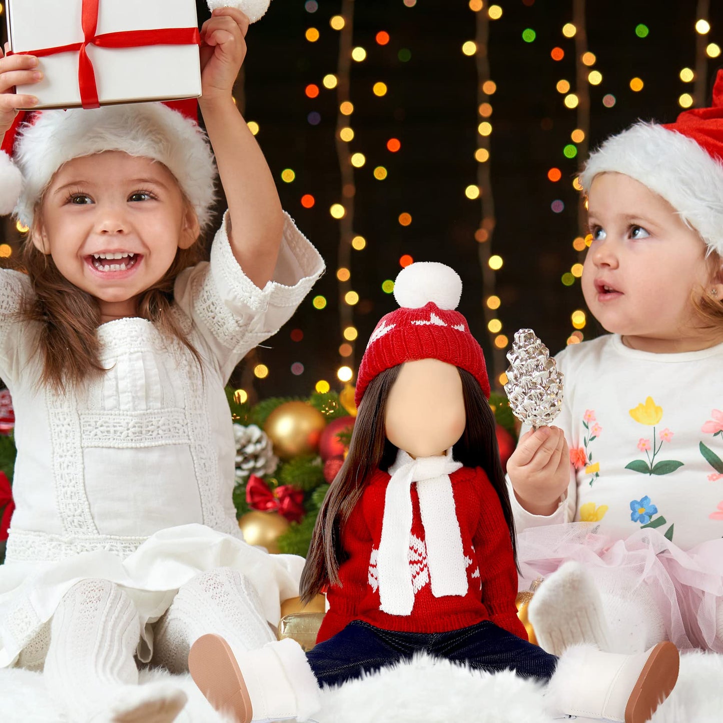Bencailor 6-Piece 18-Inch Christmas Doll Clothes Set | Red & White Winter Outfit Kit
