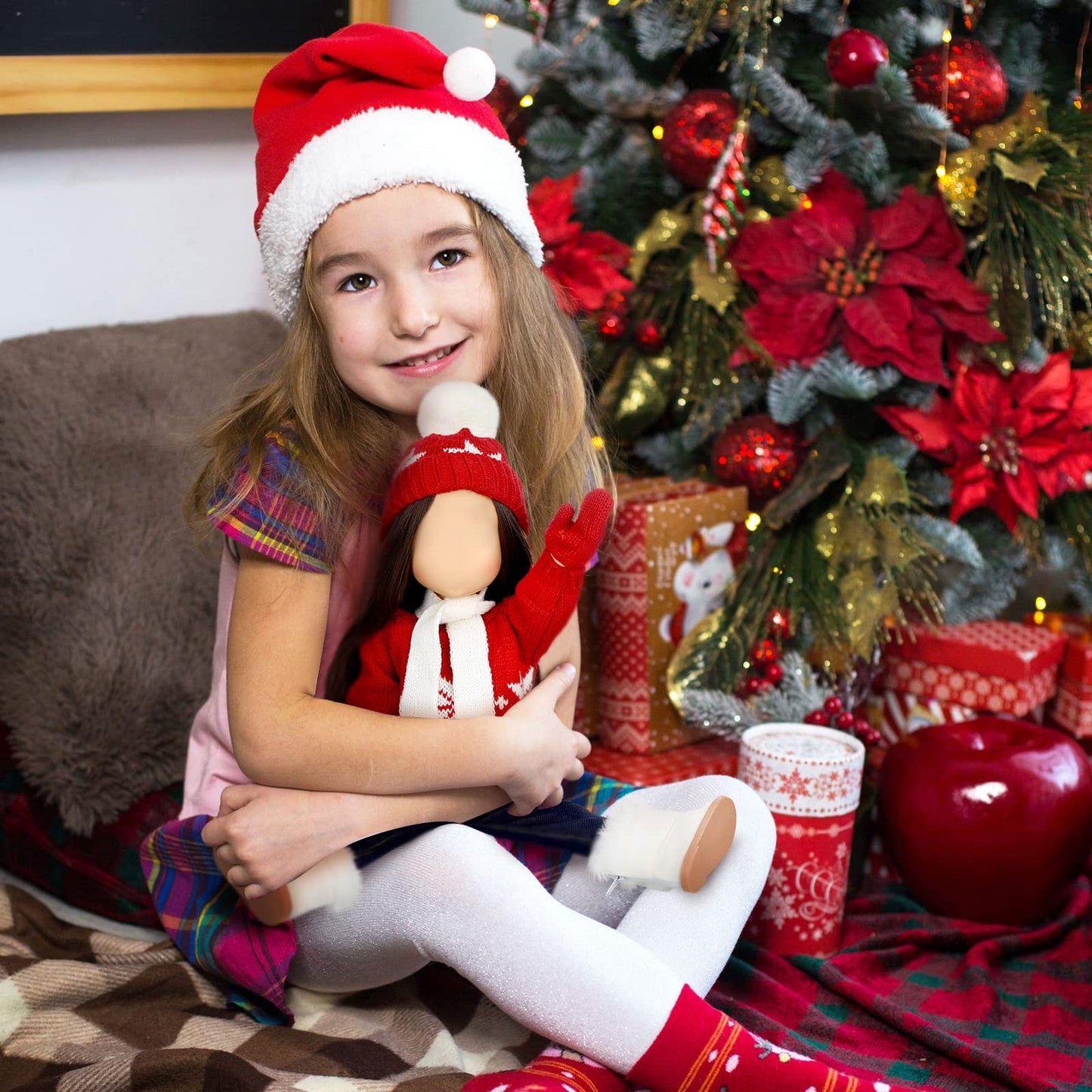 Bencailor 6-Piece 18-Inch Christmas Doll Clothes Set | Red & White Winter Outfit Kit