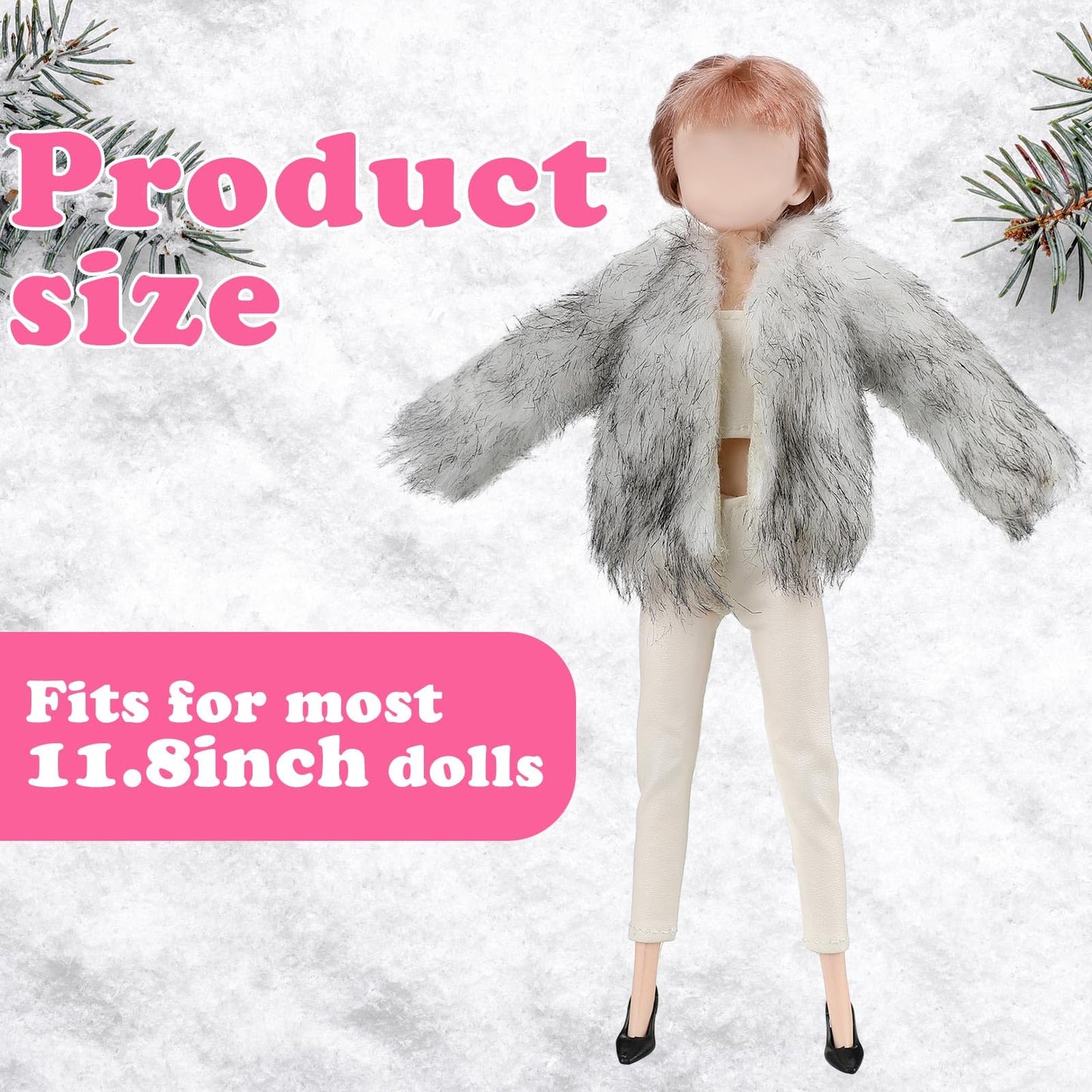 Bencailor 6 Pcs Doll Clothes Set for 11.8-Inch Dolls – Winter Coat, Tops, Swimwear, Dress