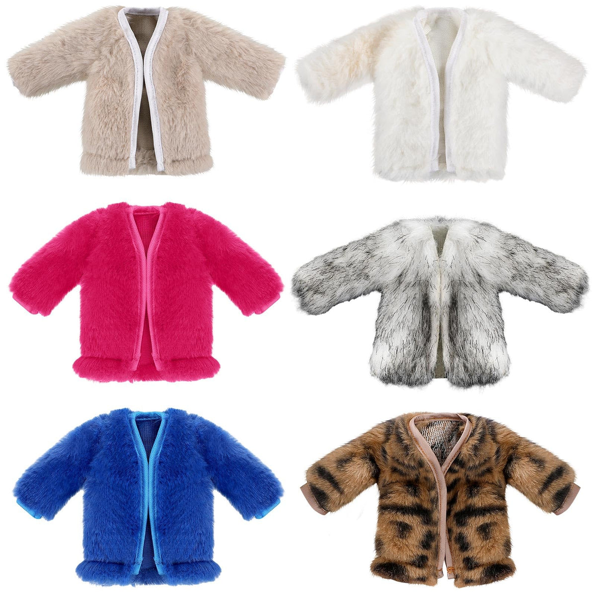 Bencailor 6 Pcs Doll Clothes Set for 11.8-Inch Dolls – Winter Coat, Tops, Swimwear, Dress