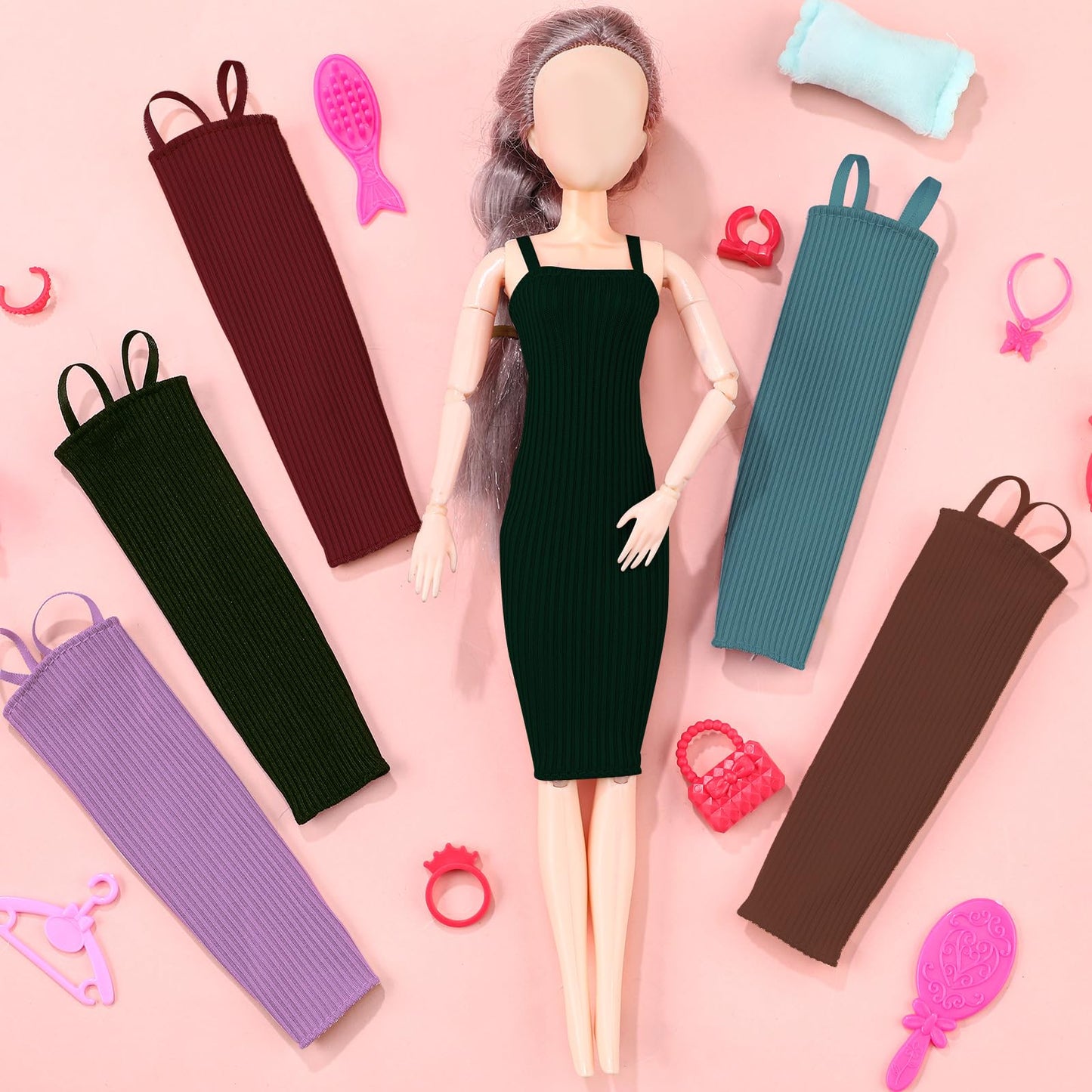 Bencailor 6 Pcs Doll Clothes Set for 11.8-Inch Dolls | Summer Tops, Swimwear, Dress & Coat
