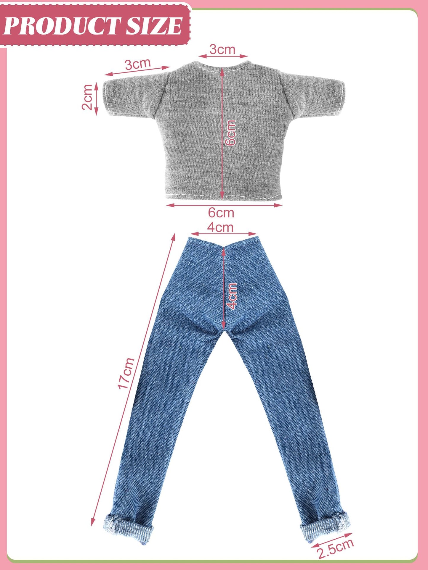 Bencailor 8 Pieces Christmas Doll Clothes Set for 11.5-Inch Dolls – Sweaters, Denim Pants & T‑Shirt