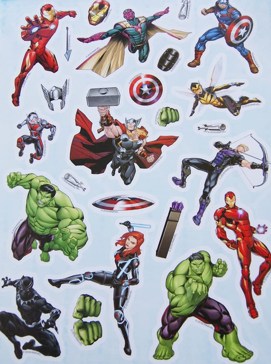 Bendon Create-A-Face Sticker Pad Avengers – 6 Sticker Sheets, 16 Coloring Pages, 24 Sticker Scenes