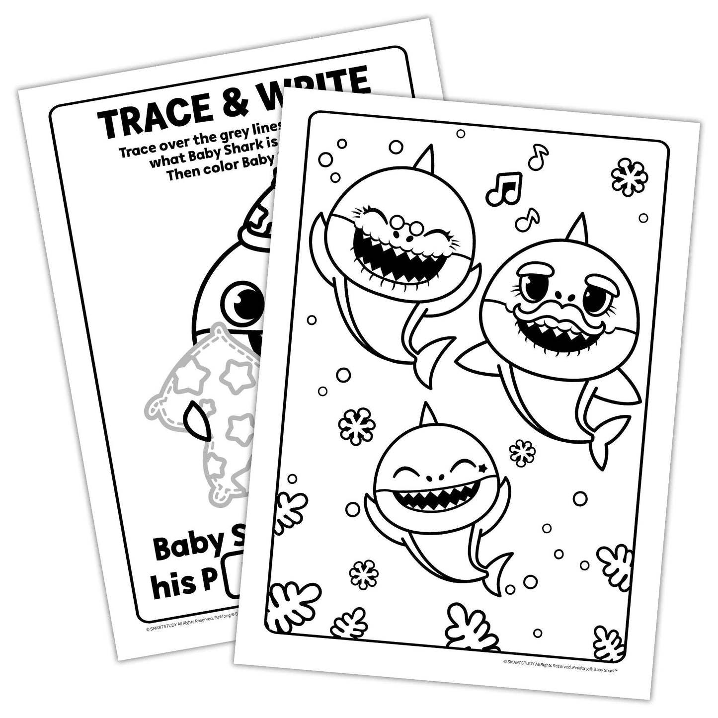 Bendon Baby Shark Imagine Ink Coloring Book with Mess-Free Marker — 16 Pages