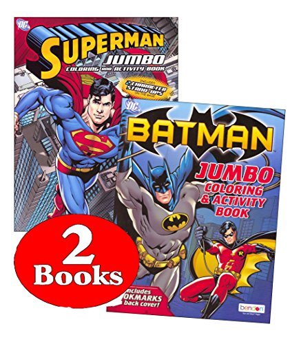 Bendon Publishing Batman & Superman Coloring & Activity Book Set – 2 Books