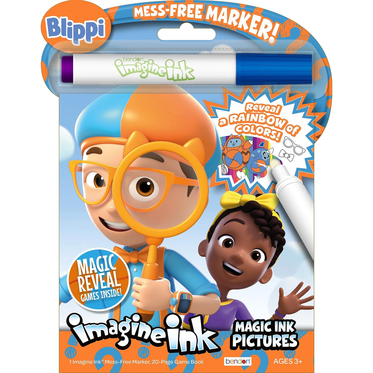 Bendon Blippi Imagine Ink 20-Page Coloring Book with Mess-Free Marker | 59090
