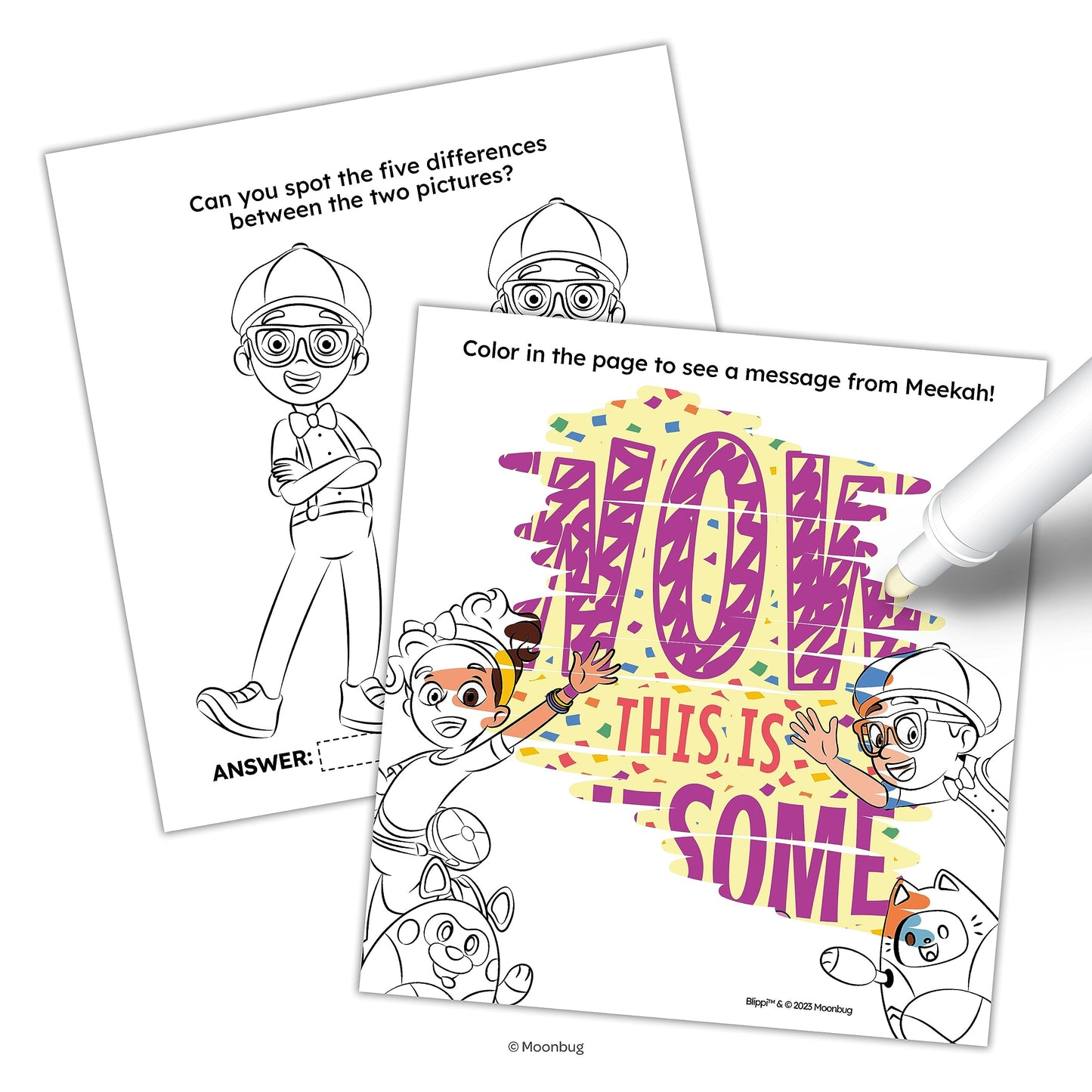 Bendon Blippi Imagine Ink 20-Page Coloring Book with Mess-Free Marker | 59090