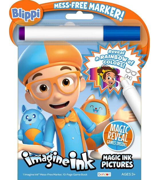 Bendon Blippi Coloring and Activity Books - Imagine Ink Mess-Free Coloring, Play Pack & Stickers