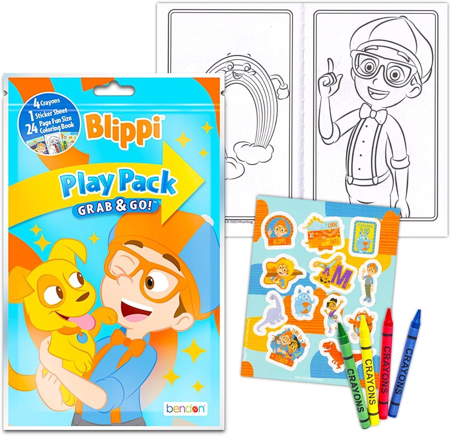 Bendon Blippi Coloring and Activity Books - Imagine Ink Mess-Free Coloring, Play Pack & Stickers