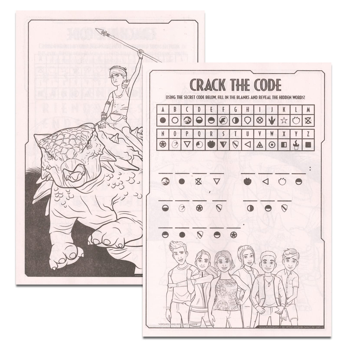 Bendon Jurassic World Camp Cretaceous Coloring Book Set with Stickers | Chaos Theory Dino Coloring & Imagine Ink Bundle