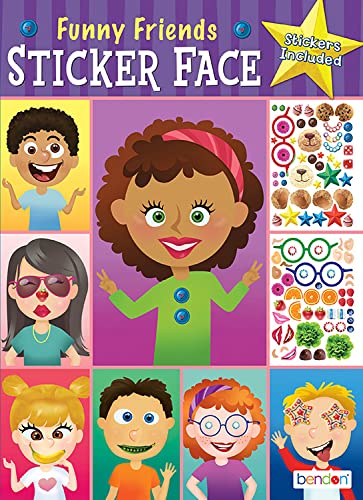 Bendon Create-A-Face Sticker Pad (Funny Faces) – Kids Craft Sticker Book