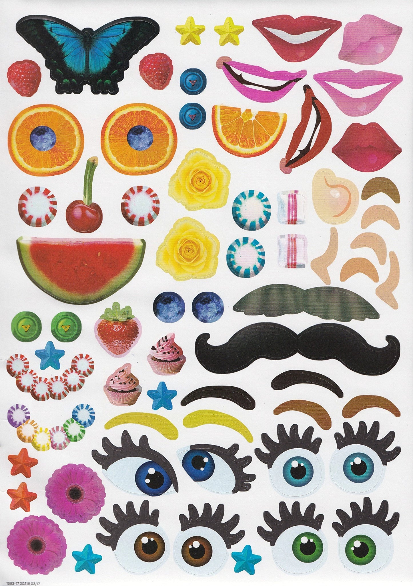 Bendon Create-A-Face Sticker Pad (Wacky Faces) – Open-Ended Sticker Play for Kids