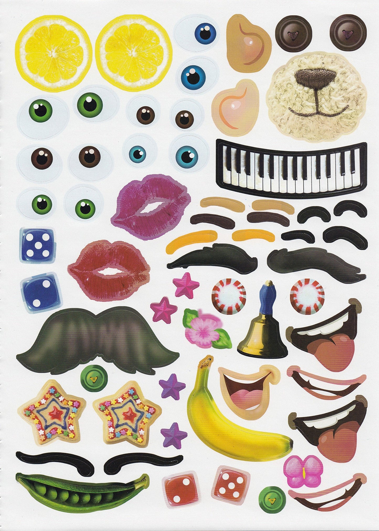 Bendon Create-A-Face Sticker Pad (Wacky Faces) – Open-Ended Sticker Play for Kids