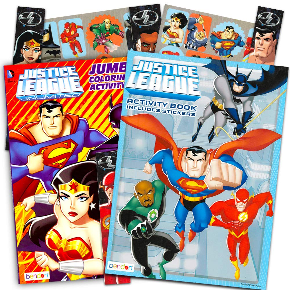 Bendon DC Justice League Coloring & Activity Book Bundle - Batman, Superman & More