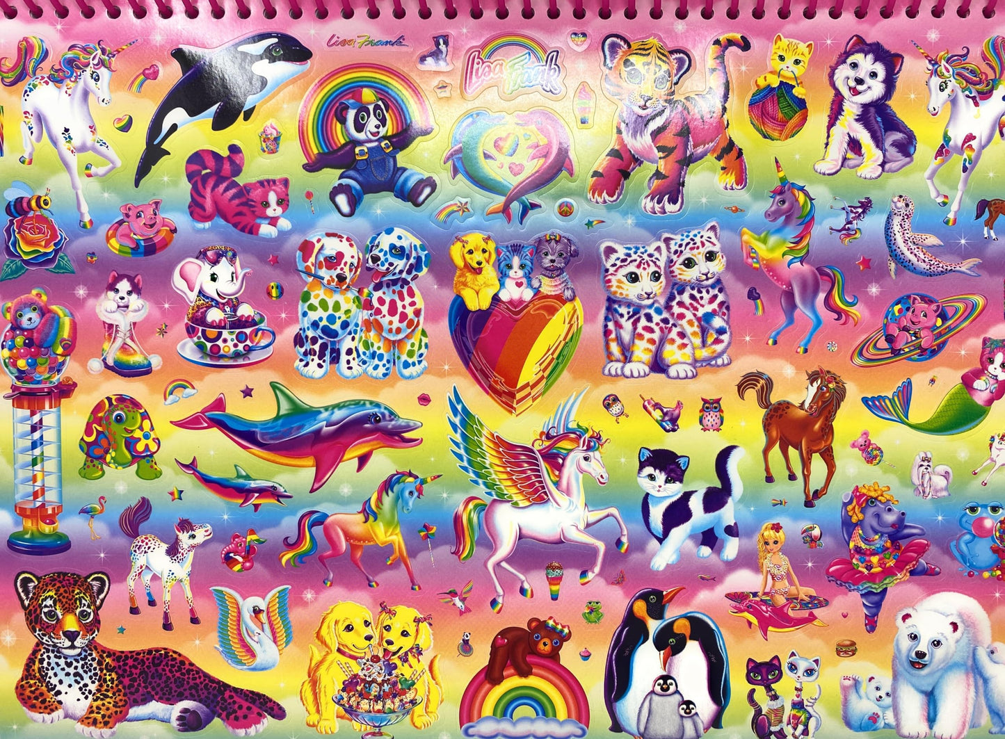 Bendon Lisa Frank Coloring & Activity Pad + Diva Fashions Sticker Dress Up Giant Set – 40+ Coloring Pages, 250+ Stickers