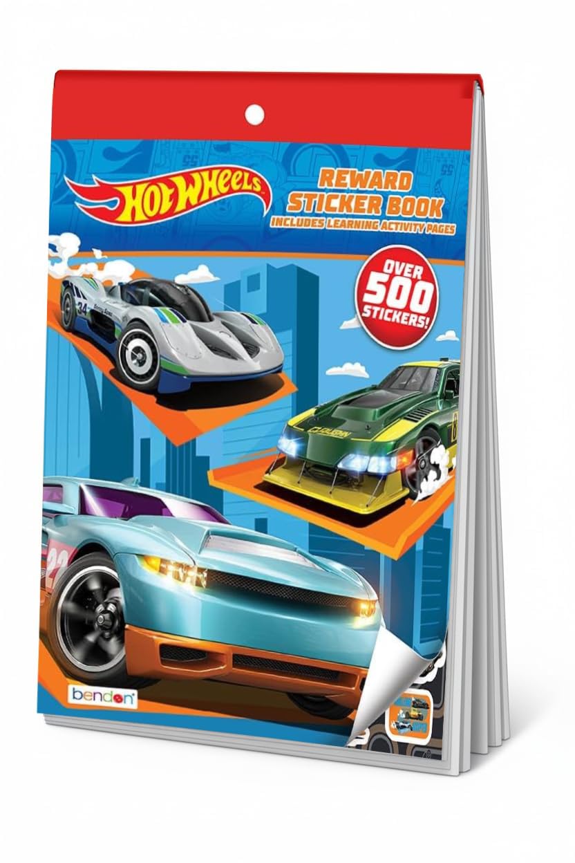 Bendon Hot Wheels Sticker Book – 500+ Stickers, Educational Activities, Officially Licensed