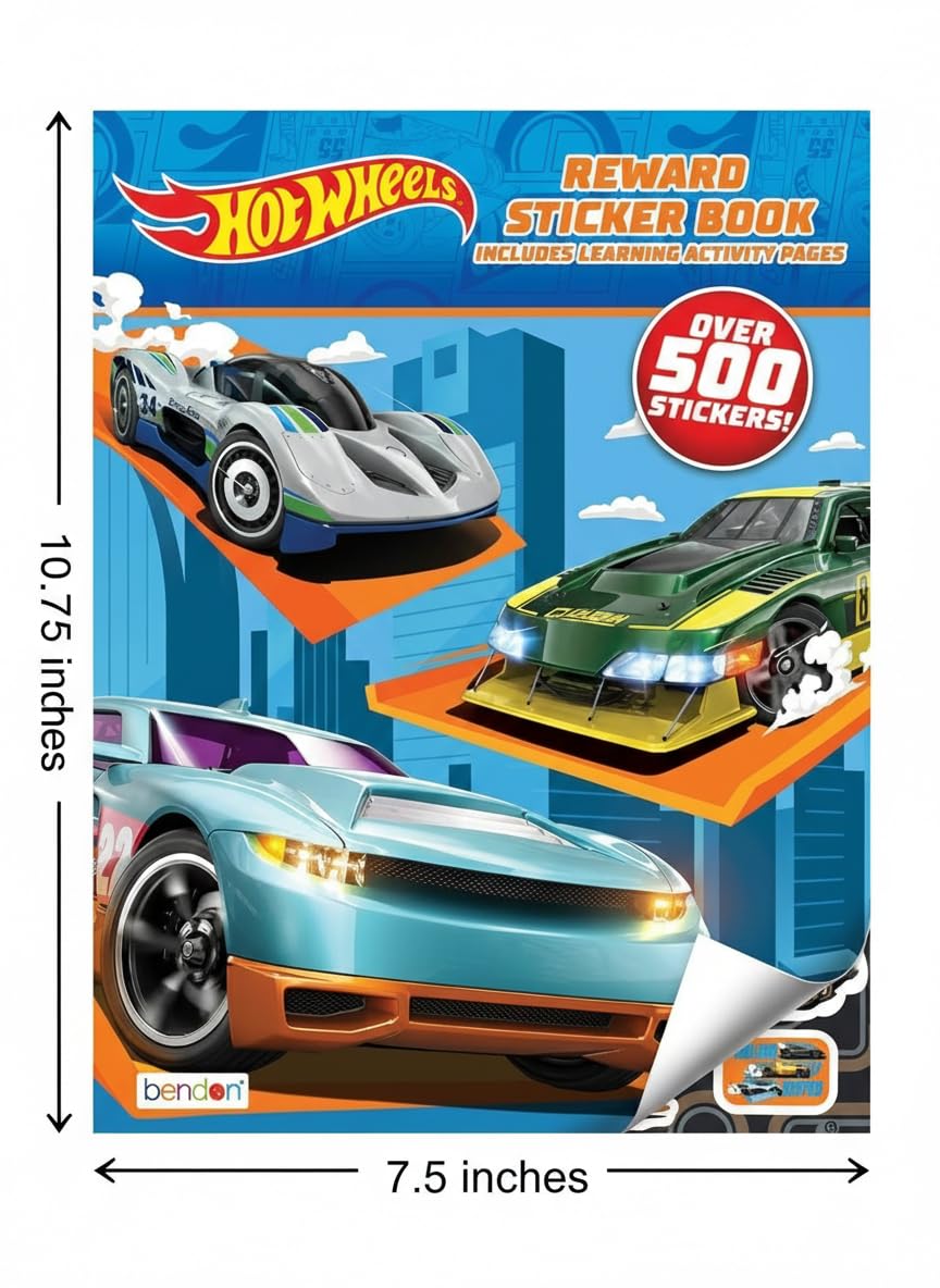Bendon Hot Wheels Sticker Book – 500+ Stickers, Educational Activities, Officially Licensed
