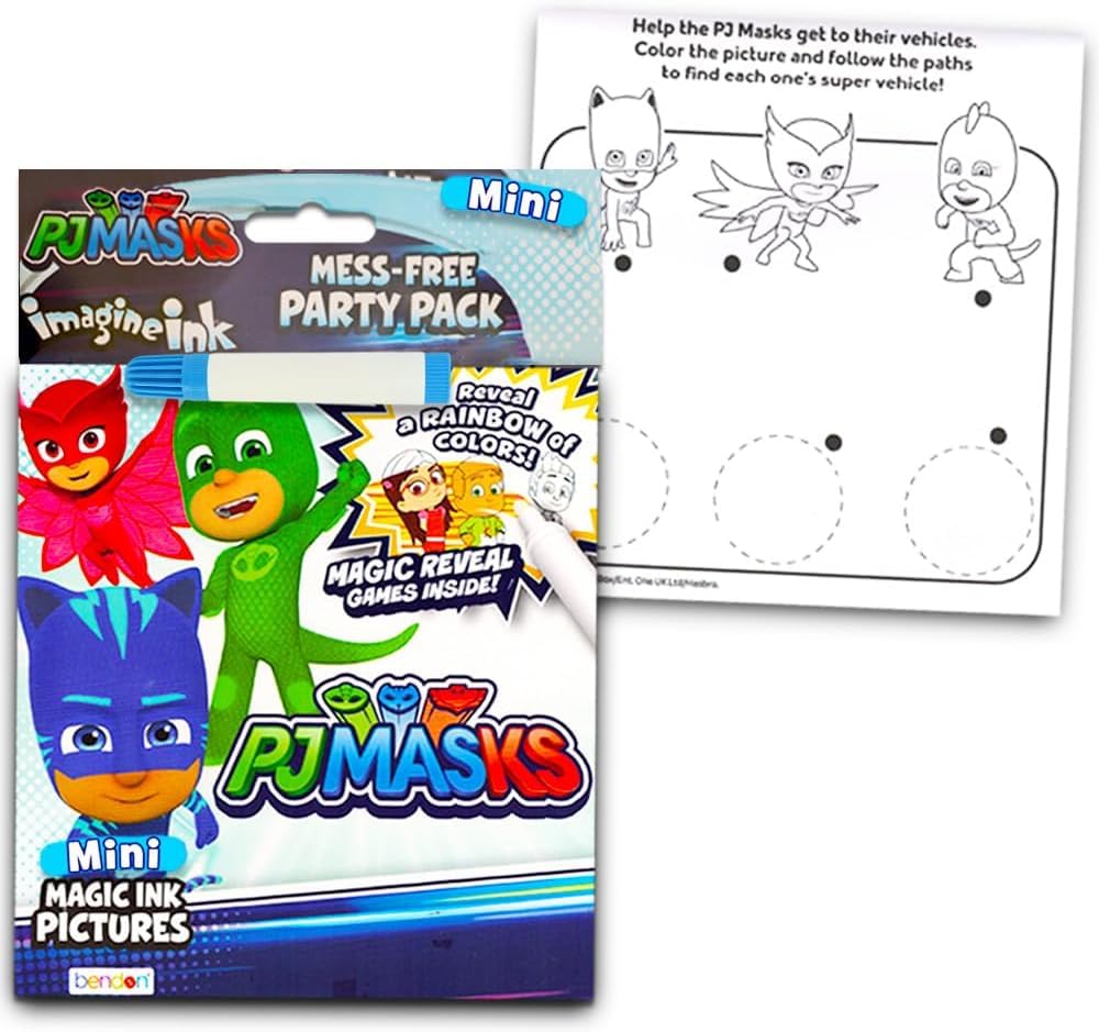 Bendon 12 Mess Free Imagine Ink Coloring Book Set – Bulk Bundle (Sonic, Bluey, Mickey, Minnie, Spidey, Peppa Pig)