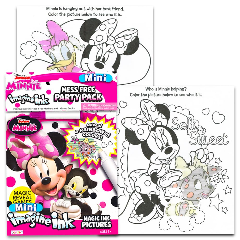 Bendon 12 Mess Free Imagine Ink Coloring Book Set – Bulk Bundle (Sonic, Bluey, Mickey, Minnie, Spidey, Peppa Pig)