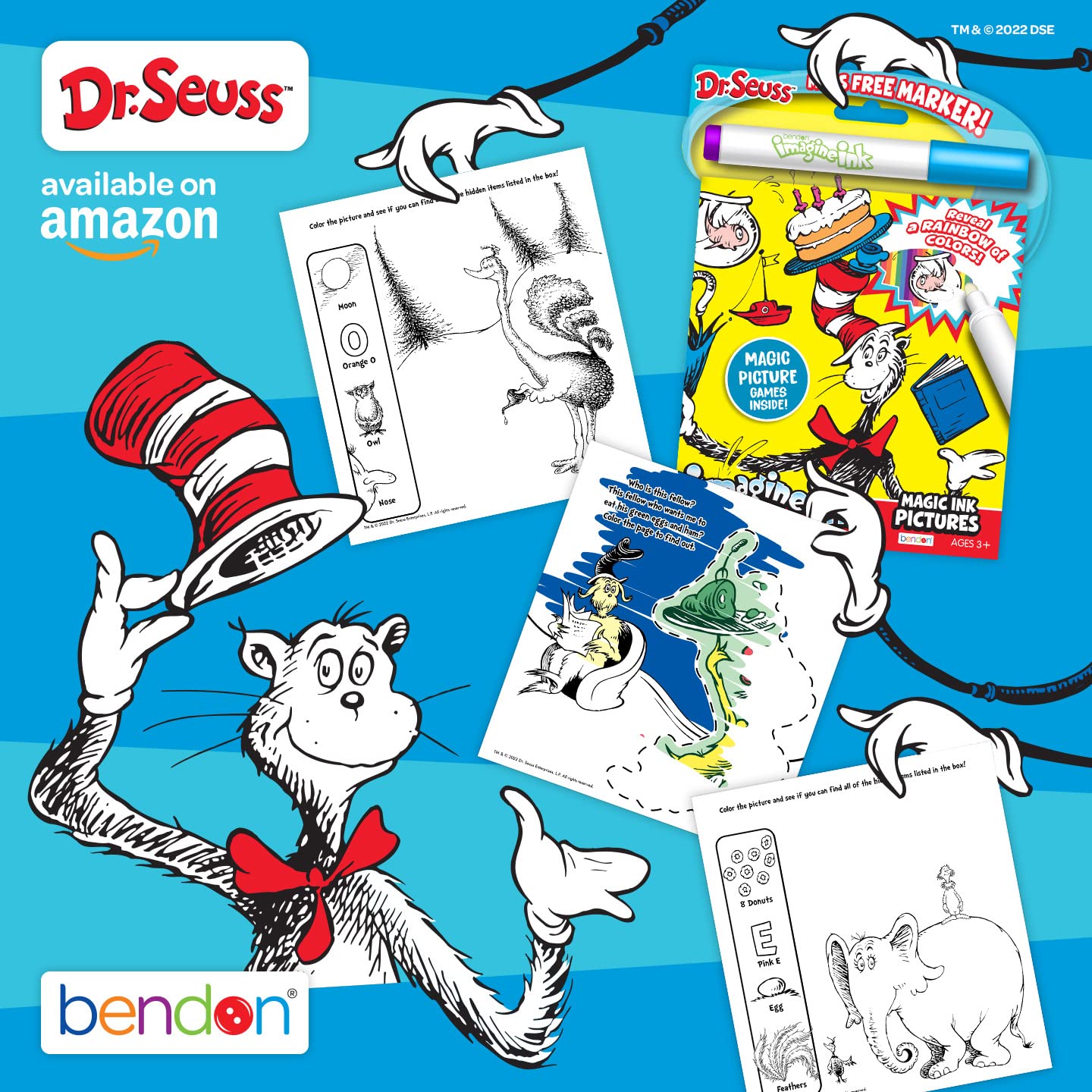 Bendon Imagine Ink Dr. Seuss: Magic Ink Pictures with Mess-Free Marker