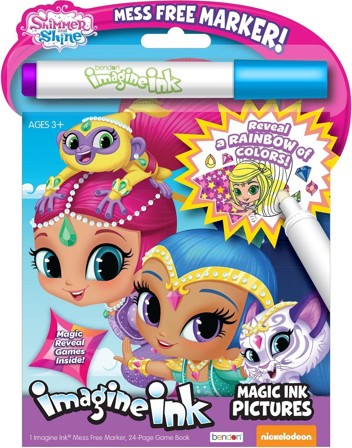 Bendon Imagine Ink Set of 6 – Mess-Free Coloring Books for Girls