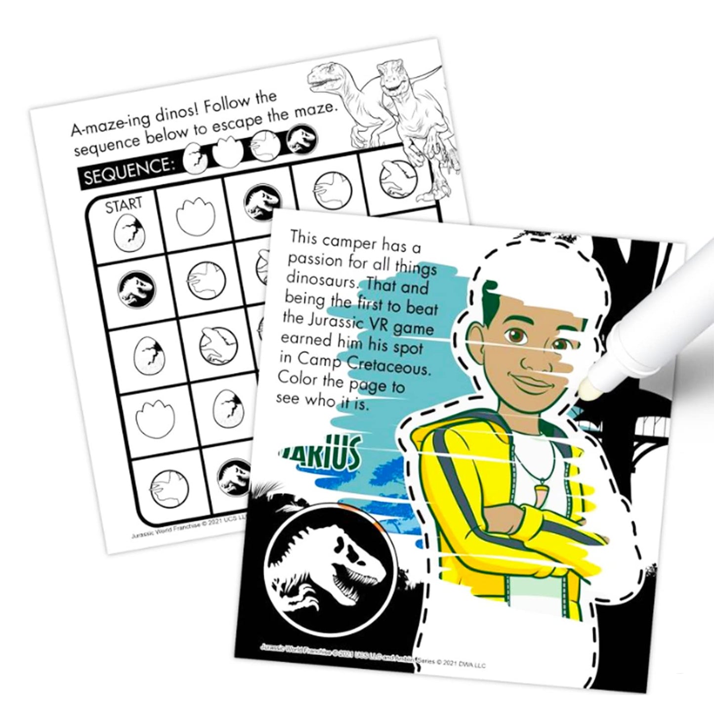 Bendon Jurassic World Camp Cretaceous Coloring Book Set with Stickers | Chaos Theory Dino Coloring & Imagine Ink Bundle