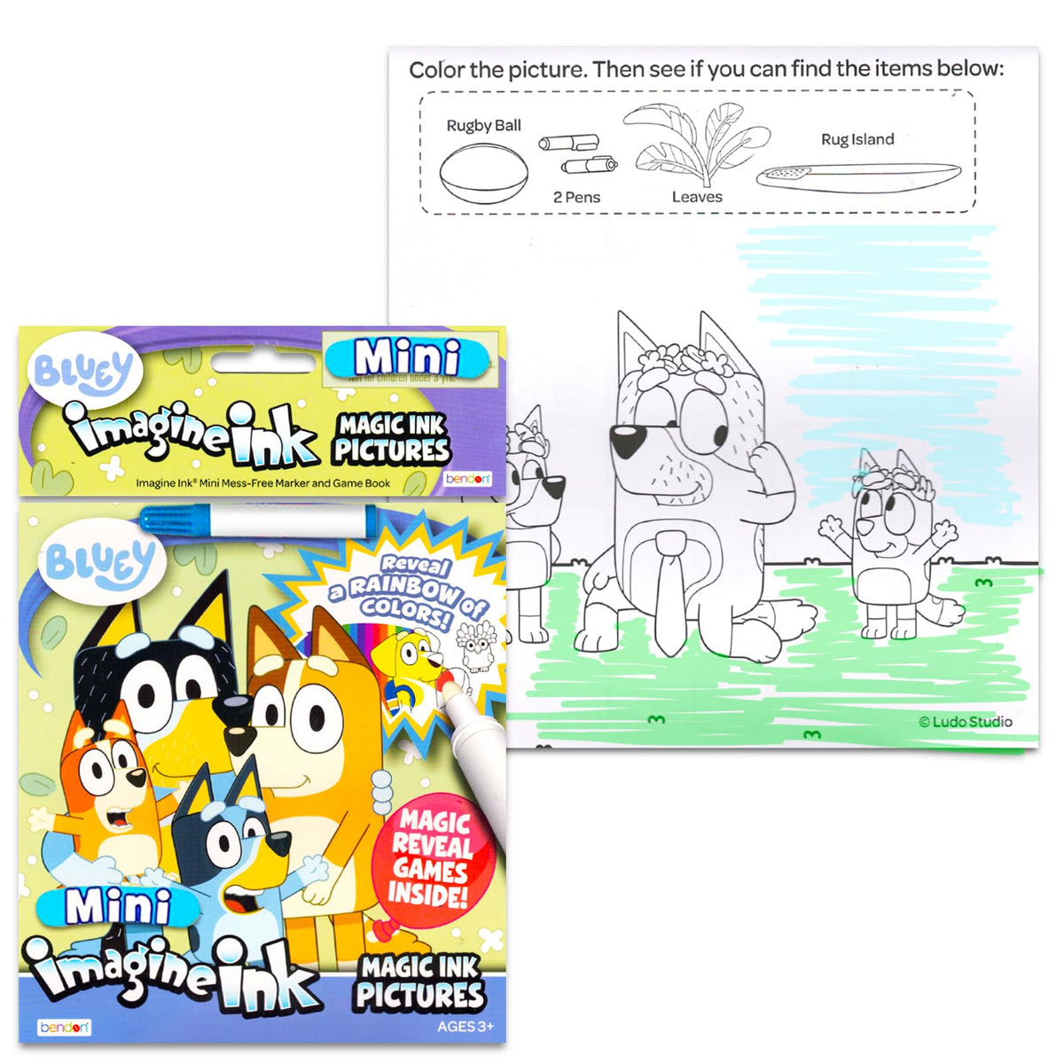 Bendon Bulk Imagine Ink Coloring Book Set for Boys – 6 No Mess Books with Sonic, Minecraft, Mickey, Spidey, Cars & Bluey